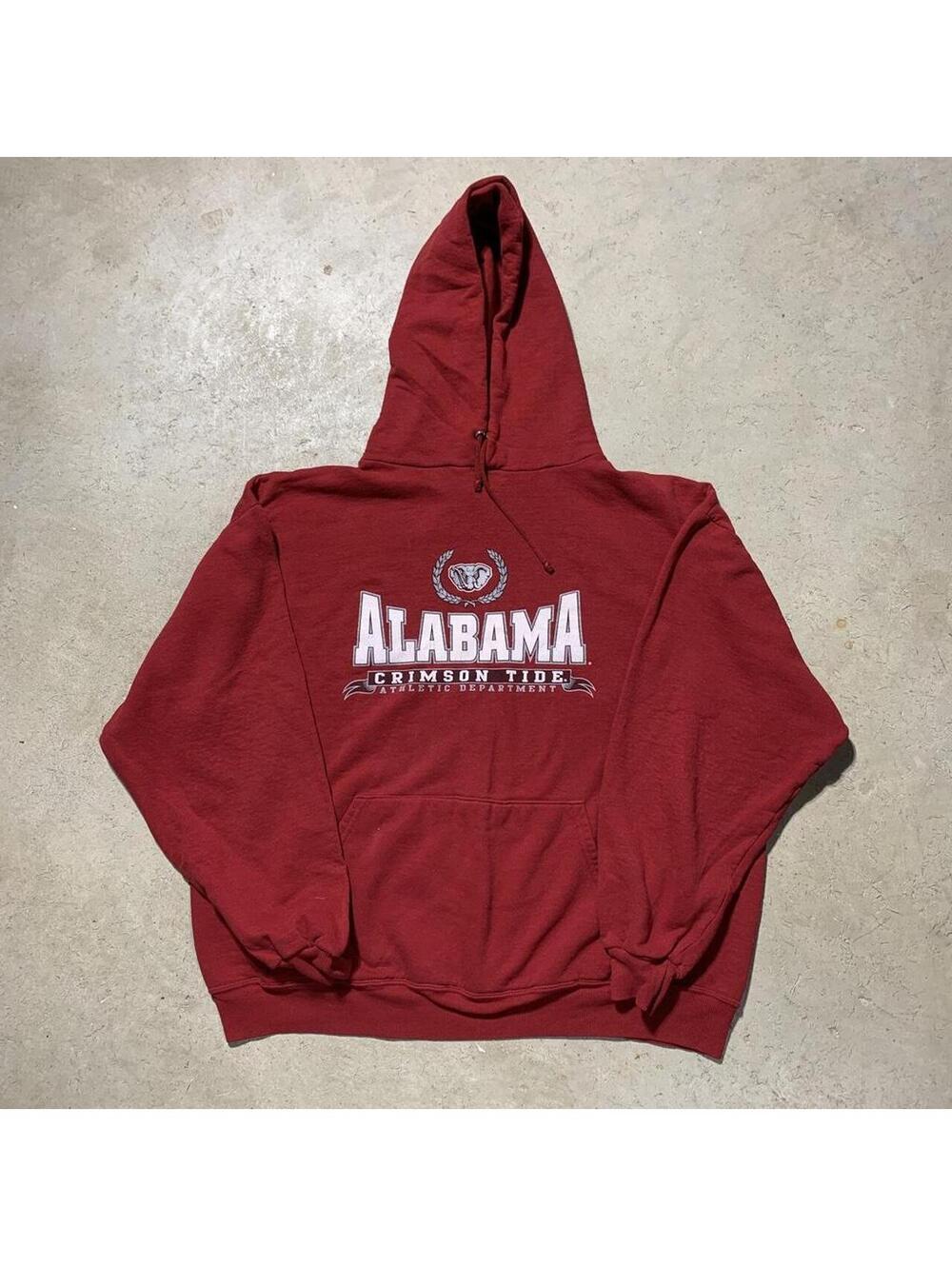 Vintage 90s Alabama Crimson Tide Jerzees Hoodie XL Red College NCAA